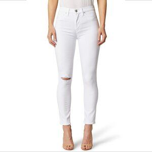 Hudson Jeans Holly skinny high rise cropped white women slit knee denim new 31